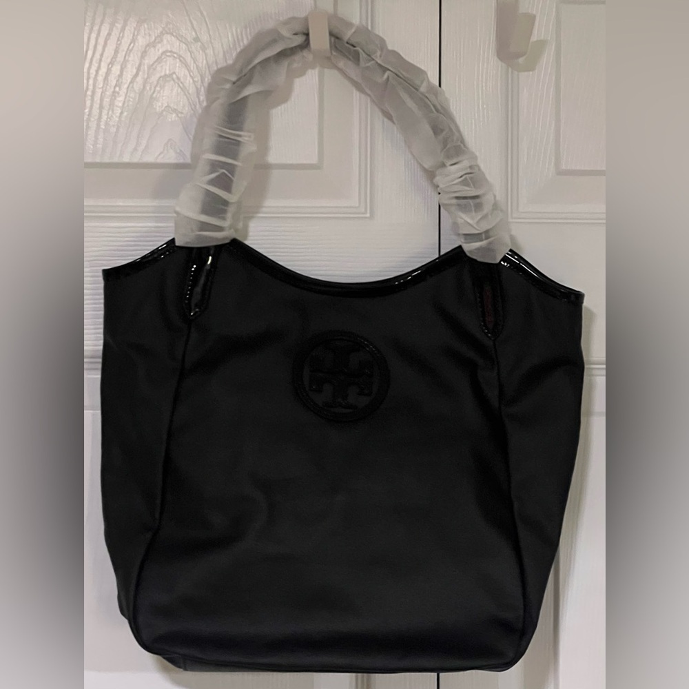 Tory Burch Dipped Canvas Stacked Logo Tote